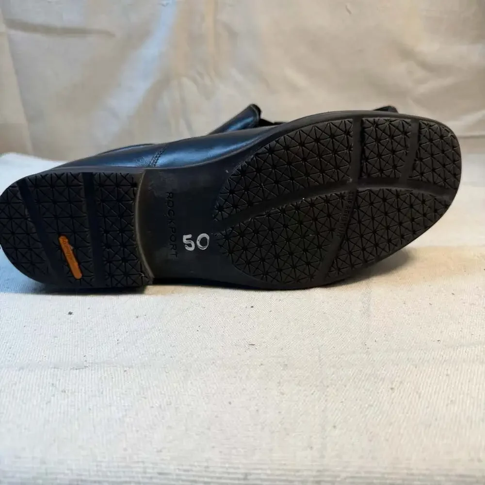 Rockport Essential Details Waterproof Slip On Size 10.5 Black Leather
